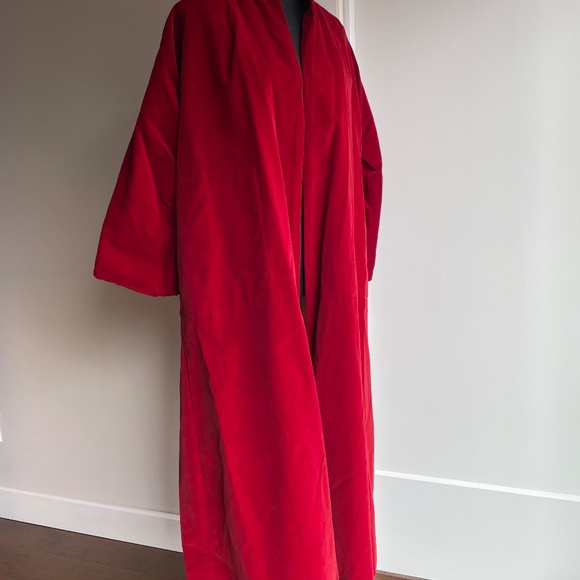 Vintage Opera Coat Cloak Red Velvet - Picture 11 of 12